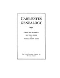 CARY - ESTES Genealogy 1939