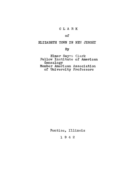 Clarks of Elizabethtown in New Jersey – Higginson Book Company, LLC