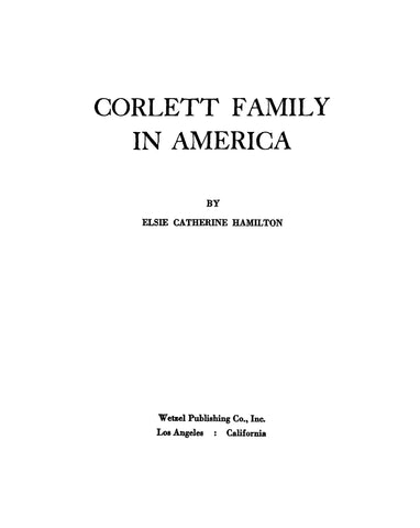CORLETT Family in America 1952