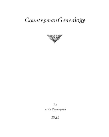 Countryman Genealogy. 1925, 1975
