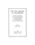 COX  Families of Holderness, with partial genealogy of the Cox, Randall, Nutter & Pickering families.1939