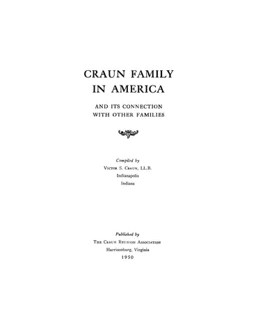 Craun Family in America and its connections with other families 1950