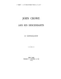 CROWE: John Crowe and his descendants 1903