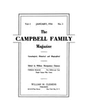 CAMPBELL: The Campbell Family Magazine; Volume I, No 1-4; Volume II, No 1.  1916