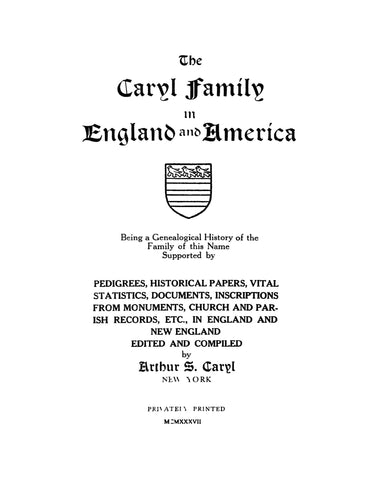 Caryl Family in England and America 1937