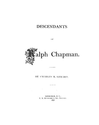 CHAPMAN: Descendants of Ralph Chapman 1876