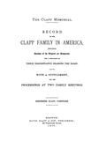 CLAPP: Memorial Record of the Clapp Family 1876