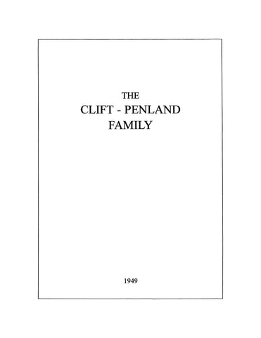 CLIFT - PENLAND Family,[descendants of Wm. Clift & Mary Penland of Oakdale, TN]