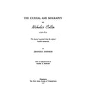 COLLIN: The Journal and Biography of Nicholas Collin, 1746-1831. The Journal translated from the original Swedish manuscript. 1936