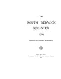 NORTH BERWICK, ME:  THE NORTH BERWICK REGISTER, 1904 [Town History & Directory]. (Softcover)