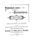 LEE, IL:  PORTRAITS & BIOGRAPHICAL RECORD OF LEE COUNTY, Containing Biographical Sketches of Prominent & Representative Citizens. (Hardcover)