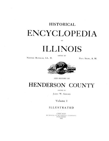 HENDERSON, IL: HISTORICAL ENCYCLOPEDIA OF ILLINOIS & HISTORY OF HENDERSON COUNTY.