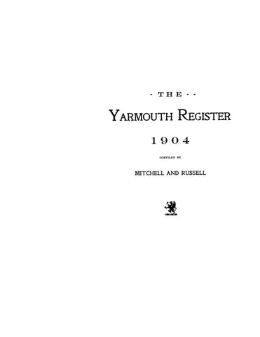 YARMOUTH, ME: THE YARMOUTH REGISTER, 1904 [Town History & Directory]. (Softcover)