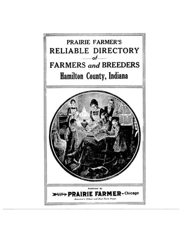 HAMILTON, IN:  PRAIRIE FARMER'S RELIABLE DIRECTORY OF FARMERS AND BREEDERS, HAMILTON COUNTY, INDIANA.