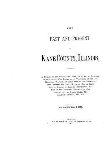 KANE, IL:  PAST & PRESENT OF KANE COUNTY  (Hardcover)