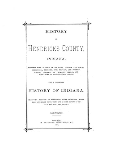 HENDRICKS, IN:  HISTORY OF HENDRICKS COUNTY (Hardcover)