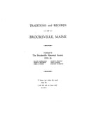 BROOKSVILLE, ME: TRADITIONS & RECORDS OF BROOKSVILLE. (Softcover)