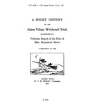 A Short History of the Salem Village Witchcraft Trials (Softcover)