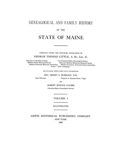 MAINE:  GENEALOGICAL & FAMILY HISTORY OF THE STATE OF MAINE. (Hardcover)