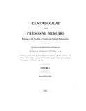 BOSTON, MA: GENEALOGICAL & PERSONAL MEMOIRS Relating to the Families of Boston & Eastern Mass. (Hardcover)