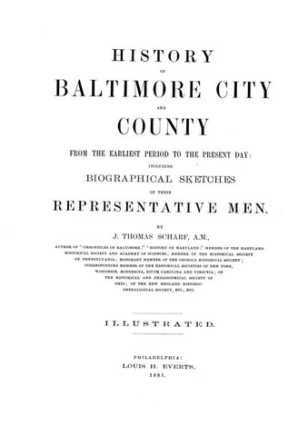 BALTIMORE, MD: HISTORY OF BALTIMORE, City & County, from the Earliest Period to the Present Time (Hardcover)