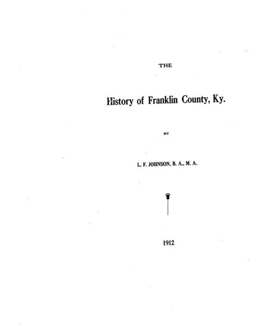 FRANKLIN, KY:   HISTORY OF FRANKLIN COUNTY.