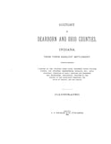 DEARBORN, IN:  HISTORY OF DEARBORN & OHIO COUNTIES, from their Earliest Settlement. With biographies. (Hardcover)