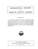 BARTON, KS: BIOGRAPHICAL HISTORY OF BARTON COUNTY.