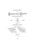 BARNSTABLE, MA:  HISTORY OF BARNSTABLE COUNTY, 1620-1890. (Hardcover)