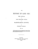 CAPE COD, MA:  HISTORY OF CAPE COD: ANNALS OF BARNSTABLE CO, Including the District of Mashpee. (Hardcover)