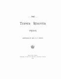 TURNER: Historical Sketch of the Family of Thomas Turner, Eldest Son of Richard Turner, One of the First Settlers of Whitefield, ME.