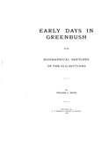 GREENBUSH, IL:  EARLY DAYS IN GREENBUSH, with Biographical Sletches of the Old Settlers.