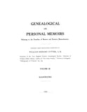 BOSTON, MA: GENEALOGICAL & PERSONAL MEMOIRS Relating to the Families of Boston & Eastern Mass. (Hardcover)