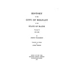 BELFAST, ME:  HISTORY OF BELFAST, Volume II, 1875-1900. (Hardcover)