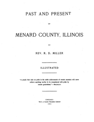 MENARD, IL:  PAST & PRESENT OF MENARD COUNTY, IL.
