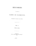 MA Plymouth: Records of the Town of Plymouth, Published by Order of the Town