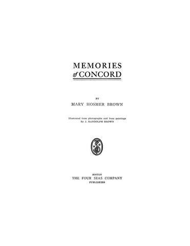 CONCORD, MA: MEMORIES OF CONCORD. (Softcover)