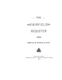 FAIRFIELD, ME:  THE FAIRFIELD REGISTER, 1904 [Town history & directory]. (Softcover)