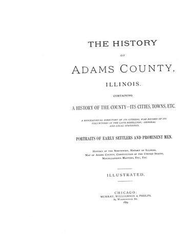 ADAMS,  IL:   HISTORY OF ADAMS COUNTY (Hardcover)