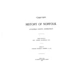 NORFOLK, CT:  HISTORY OF NORFOLK, 1744-1900, Litchfield County. (Hardcover)