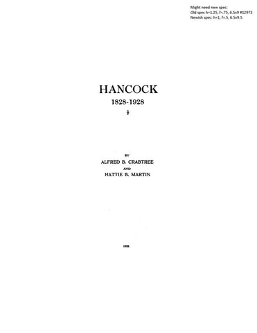 HANCOCK, ME:  Hancock, 1828-1928. (Softcover)
