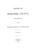 BERKSHIRE, MA:  HISTORY OF BERKSHIRE COUNTY, with Biographical Sketches of its Prominent Men. (Hardcover)