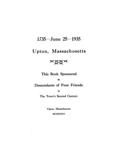UPTON, Massachusetts:  1735  - 1935.