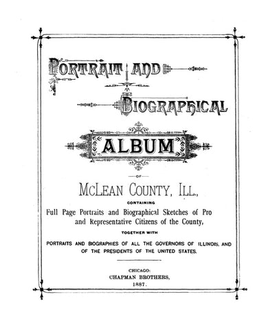 McLEAN, IL:  PORTRAIT & BIOGRAPHICAL ALBUM OF McLEAN COUNTY (Hardcover)