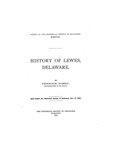 LEWES, DE:  HISTORY OF LEWES. (Softcover)