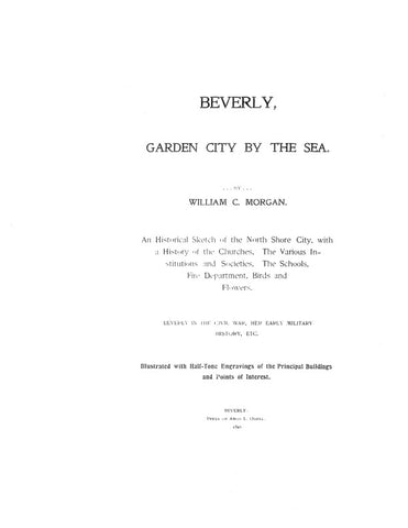 BEVERLY, MA: BEVERLY, GARDEN CITY BY THE SEA.