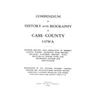 CASS, IA: COMPENDIUM OF HISTORY & BIOGRAPHY OF CASS COUNTY: