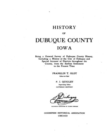DUBUQUE, IA:  HISTORY OF DUBUQUE COUNTY...  (Hardcover)
