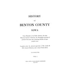 BENTON, IA:  HISTORY OF BENTON COUNTY, with sketches of representative men.