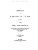 WASHINGTON, IA:  HISTORY OF WASHINGTON COUNTY (Hardcover)